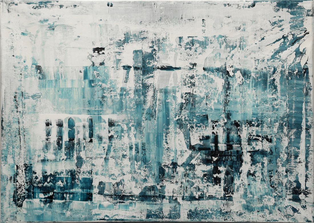 Internal Landscape of Contemplation, acrylic on canvas by Dimitris Kiriakos