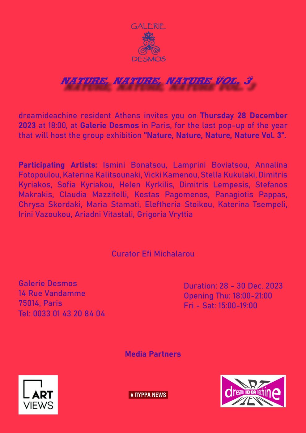 Invitation to Nature, Nature, Nature Vol. 3 at Galerie Desmos, Paris